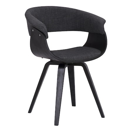 Armen Living Summer Contemporary Dining Chair in Black Brush Wood Finish and Charcoal Fabric LCSUCHBLCH